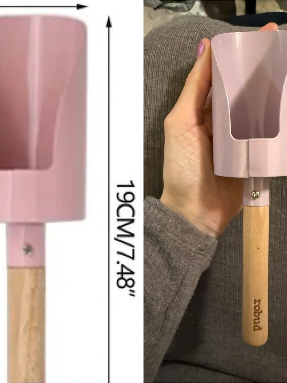 Robud metal Scoop with Wooden Handle cat